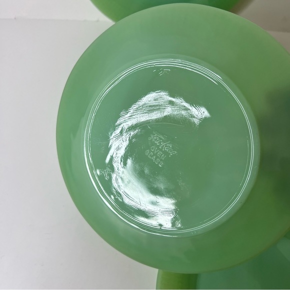 Vintage Fire King Jadeite Green Oven Ware 7 3/4" Round Glass Saucer Plat… - Picture 5 of 6